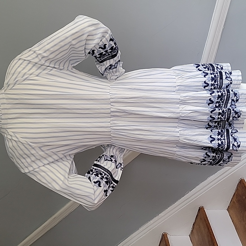 ROLLER RABBIT Womens white and blue paisley print dress - Picture 2 of 10